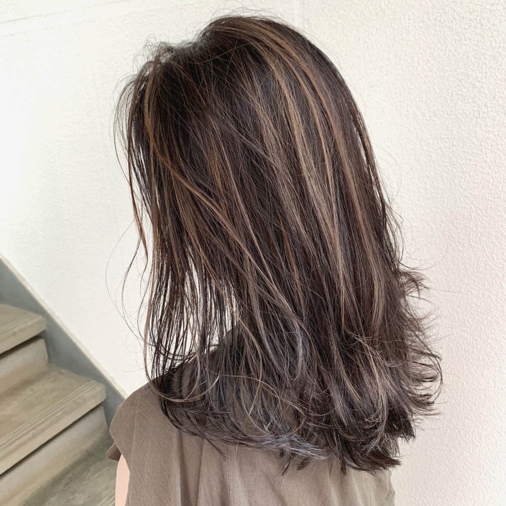 ベース暗めハイライト Color 立川の美容室 美容院ハレケ Hareke